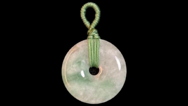 飄綠平安扣，種水好，膠感飽滿，寓意平安吉祥